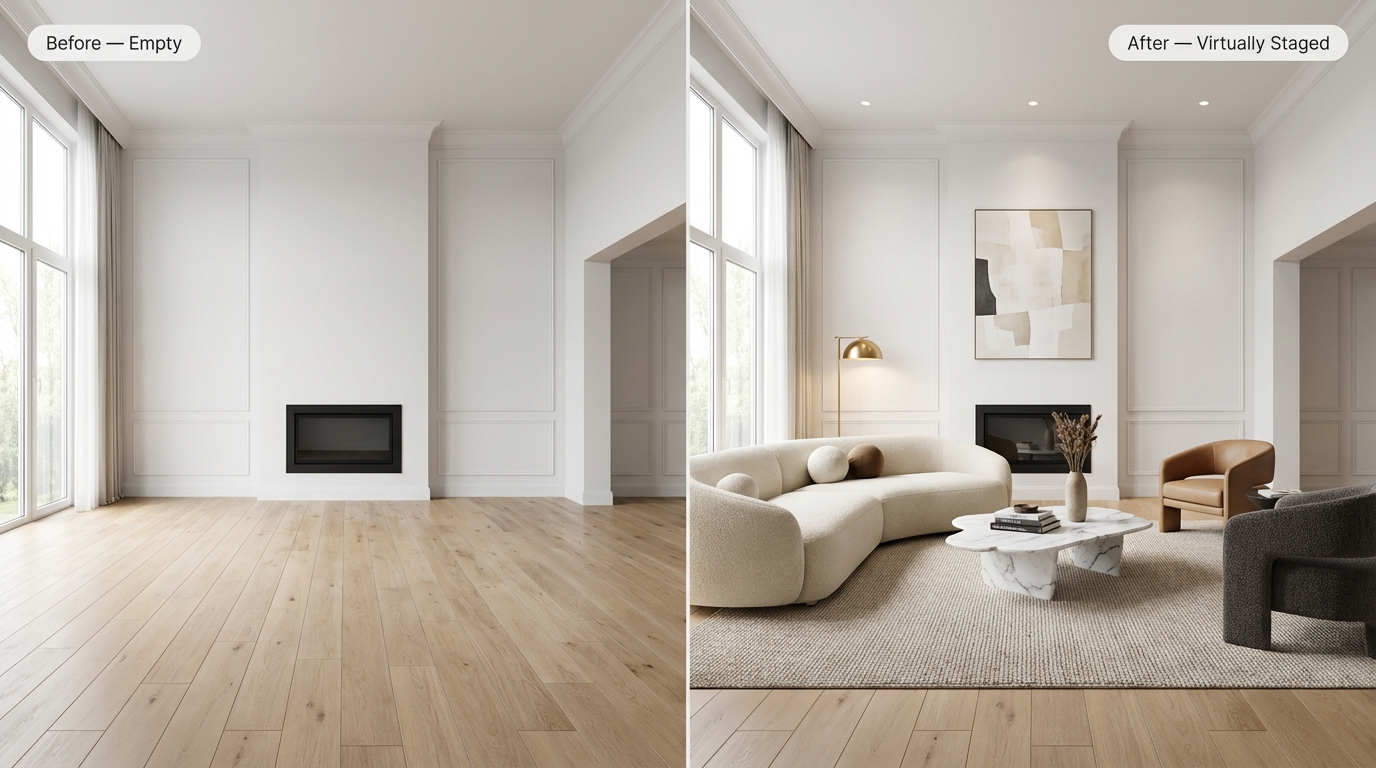 AI upgrades/edits: Virtual Staging